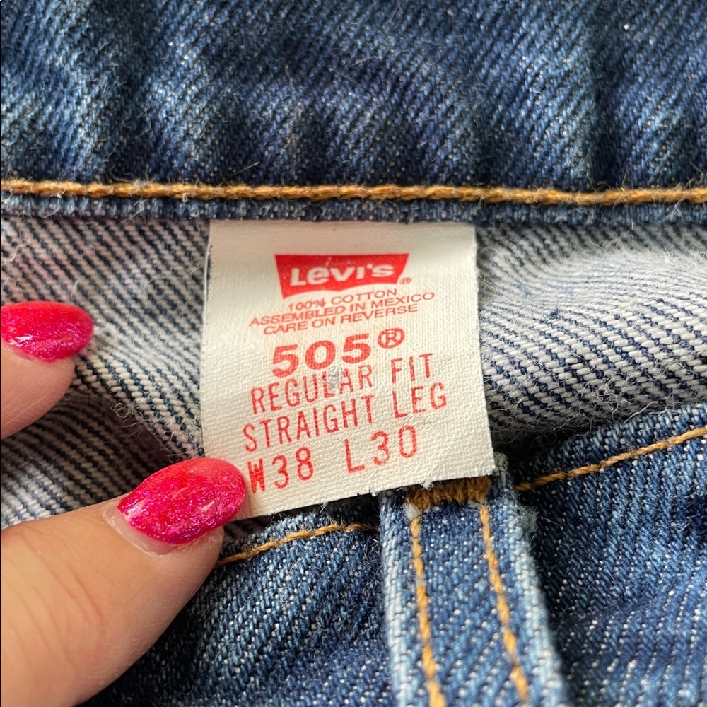Levi's 505 Vintage ORANGE TAB Dark Blue Regular fit Straight Leg Jeans 38x30 - Picture 5 of 5